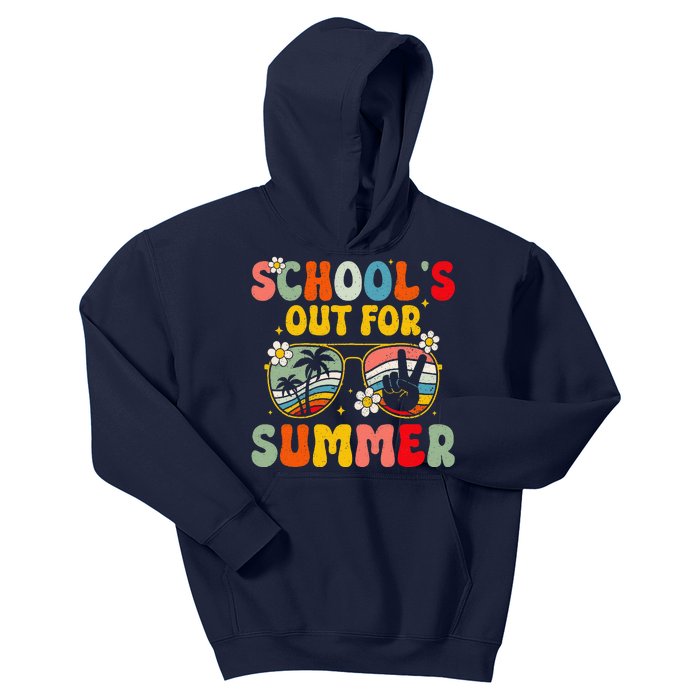 Retro Groovy SchoolS Out For Summer Graduation Teacher Kids Hoodie