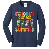 Retro Groovy SchoolS Out For Summer Graduation Teacher Kids Long Sleeve Shirt