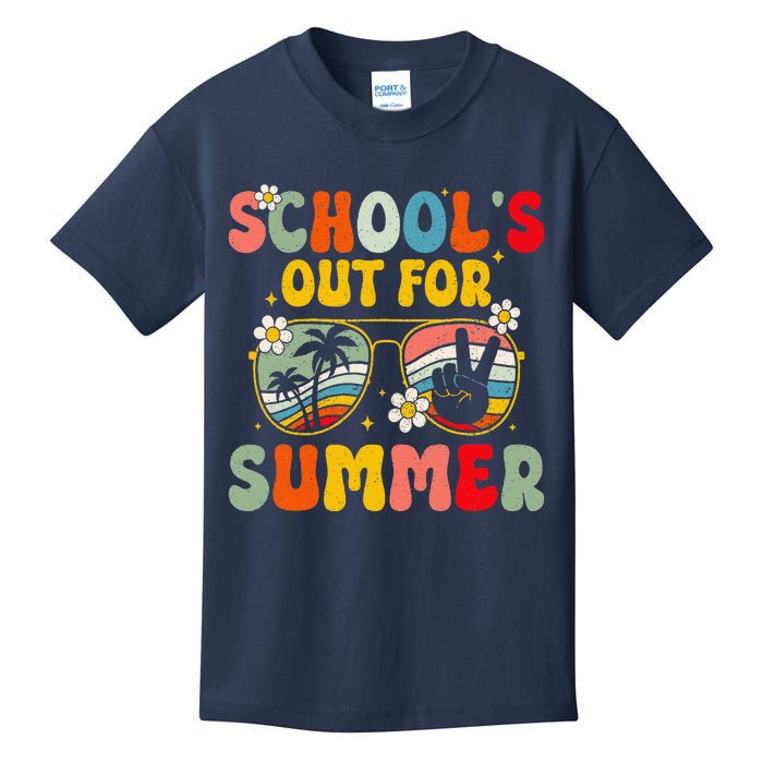 Retro Groovy SchoolS Out For Summer Graduation Teacher Kids T-Shirt