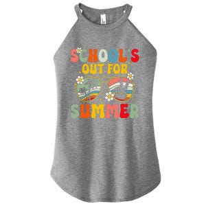 Retro Groovy SchoolS Out For Summer Graduation Teacher Women's Perfect Tri Rocker Tank