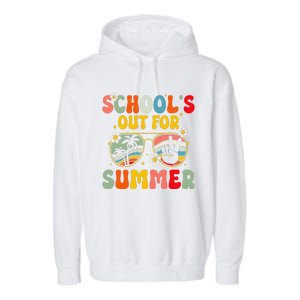 Retro Groovy SchoolS Out For Summer Graduation Teacher Garment-Dyed Fleece Hoodie