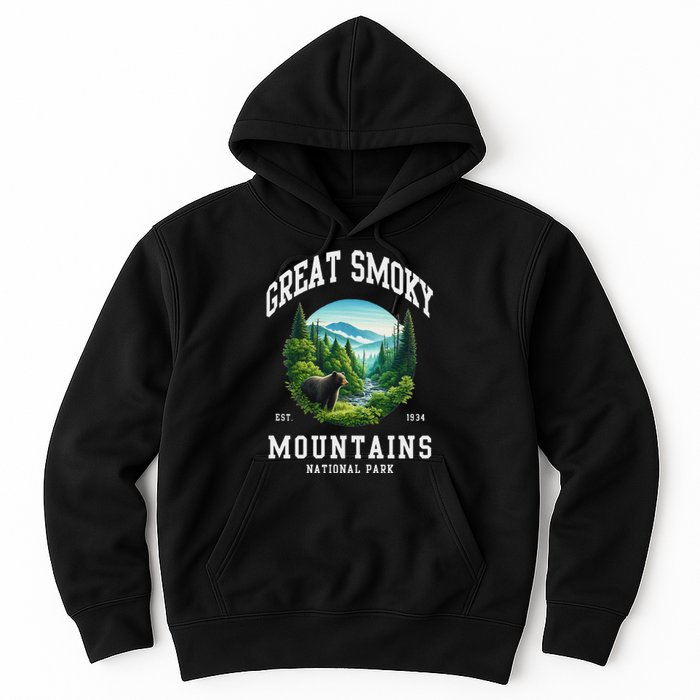 Retro Great Smoky Mountains National Park Women Hiking Hoodie