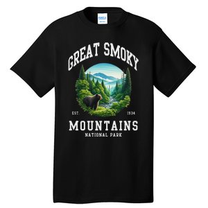 Retro Great Smoky Mountains National Park Women Hiking Tall T-Shirt