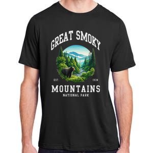 Retro Great Smoky Mountains National Park Women Hiking Adult ChromaSoft Performance T-Shirt