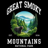 Retro Great Smoky Mountains National Park Women Hiking Drawstring Bag