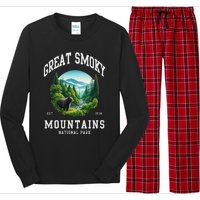 Retro Great Smoky Mountains National Park Women Hiking Long Sleeve Pajama Set