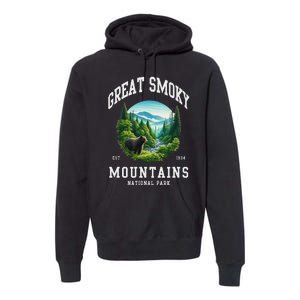 Retro Great Smoky Mountains National Park Women Hiking Premium Hoodie