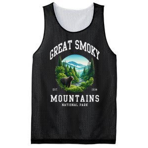 Retro Great Smoky Mountains National Park Women Hiking Mesh Reversible Basketball Jersey Tank