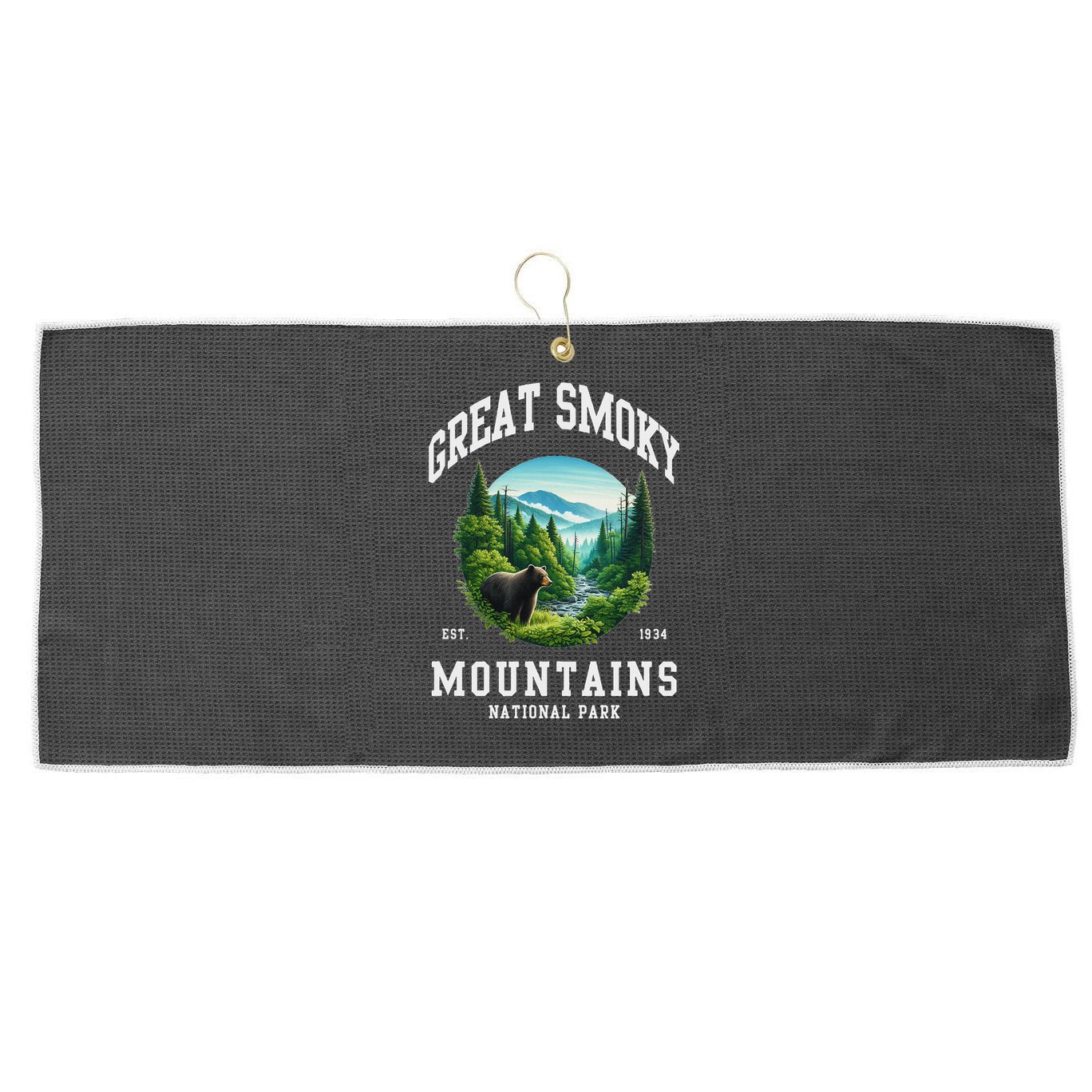 Retro Great Smoky Mountains National Park Women Hiking Large Microfiber Waffle Golf Towel