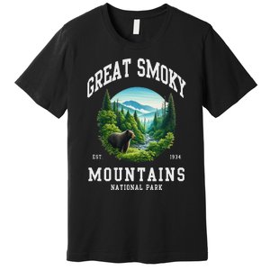 Retro Great Smoky Mountains National Park Women Hiking Premium T-Shirt