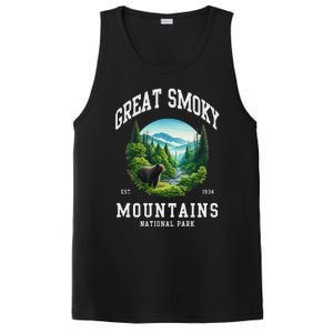 Retro Great Smoky Mountains National Park Women Hiking PosiCharge Competitor Tank