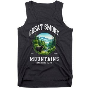 Retro Great Smoky Mountains National Park Women Hiking Tank Top