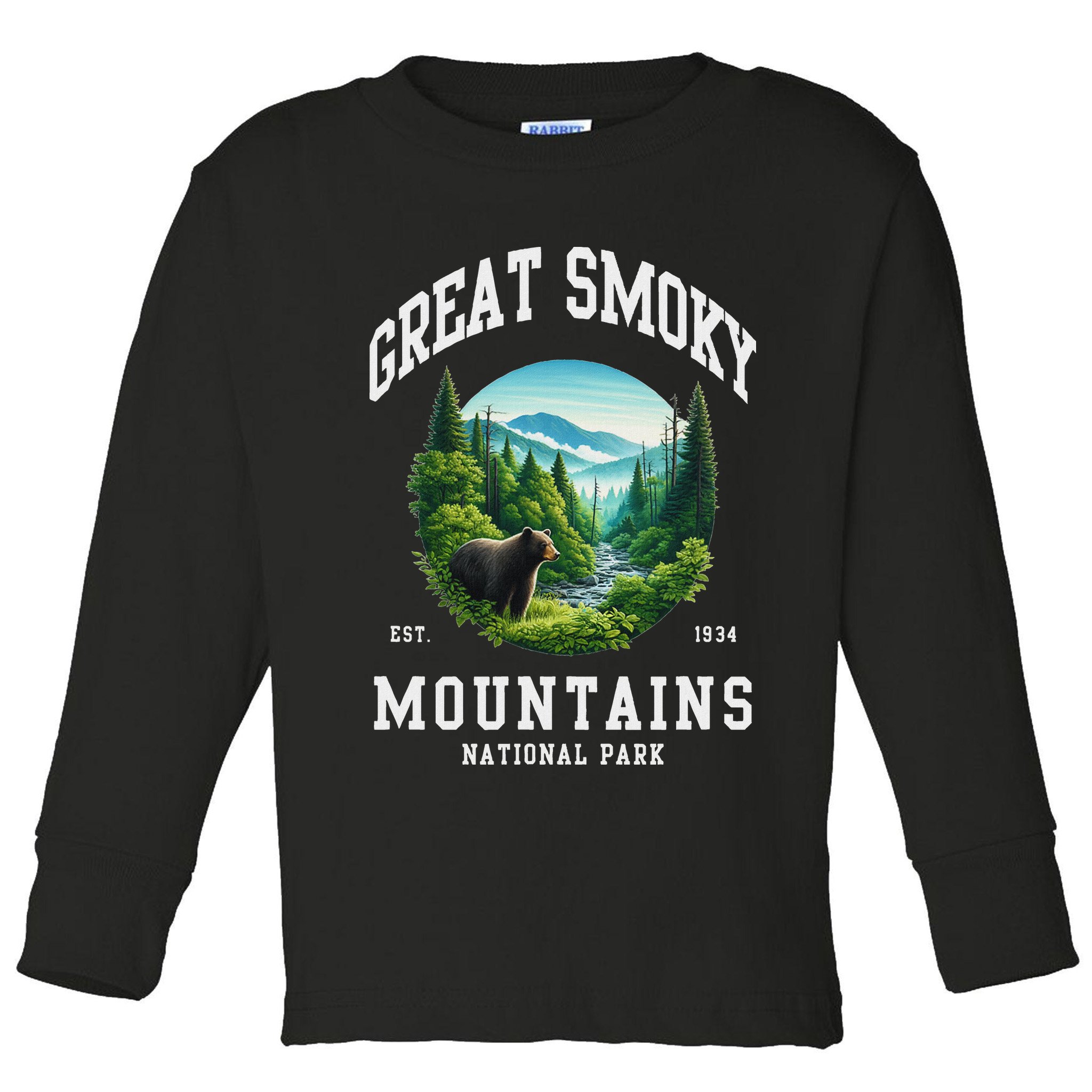 Retro Great Smoky Mountains National Park Women Hiking Toddler Long Sleeve Shirt