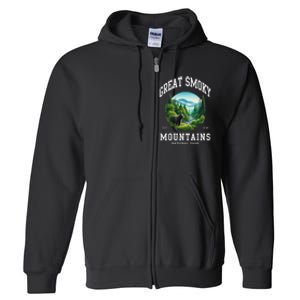 Retro Great Smoky Mountains National Park Women Hiking Full Zip Hoodie