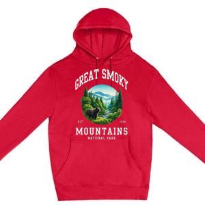 Retro Great Smoky Mountains National Park Women Hiking Premium Pullover Hoodie