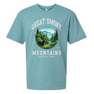 Retro Great Smoky Mountains National Park Women Hiking Sueded Cloud Jersey T-Shirt