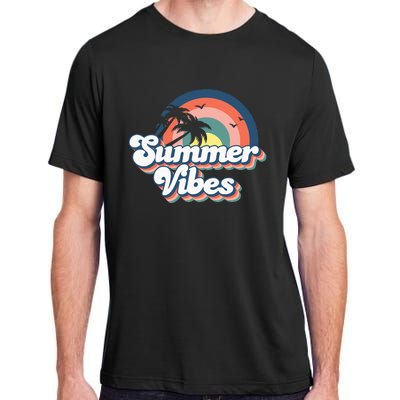 Retro Groovy Summer Vibes Summer Vacation Adult ChromaSoft Performance T-Shirt