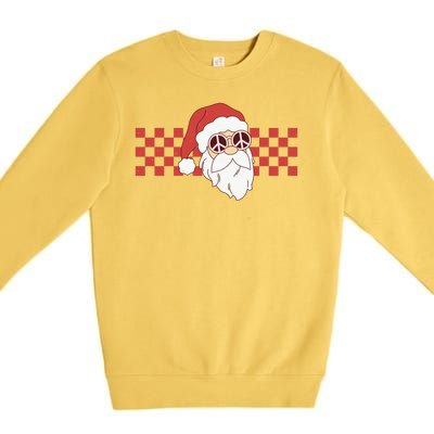 Retro Groovy Santa Claus Christmas Premium Crewneck Sweatshirt