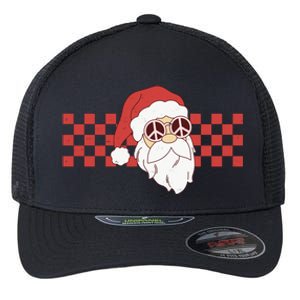 Retro Groovy Santa Claus Christmas Flexfit Unipanel Trucker Cap