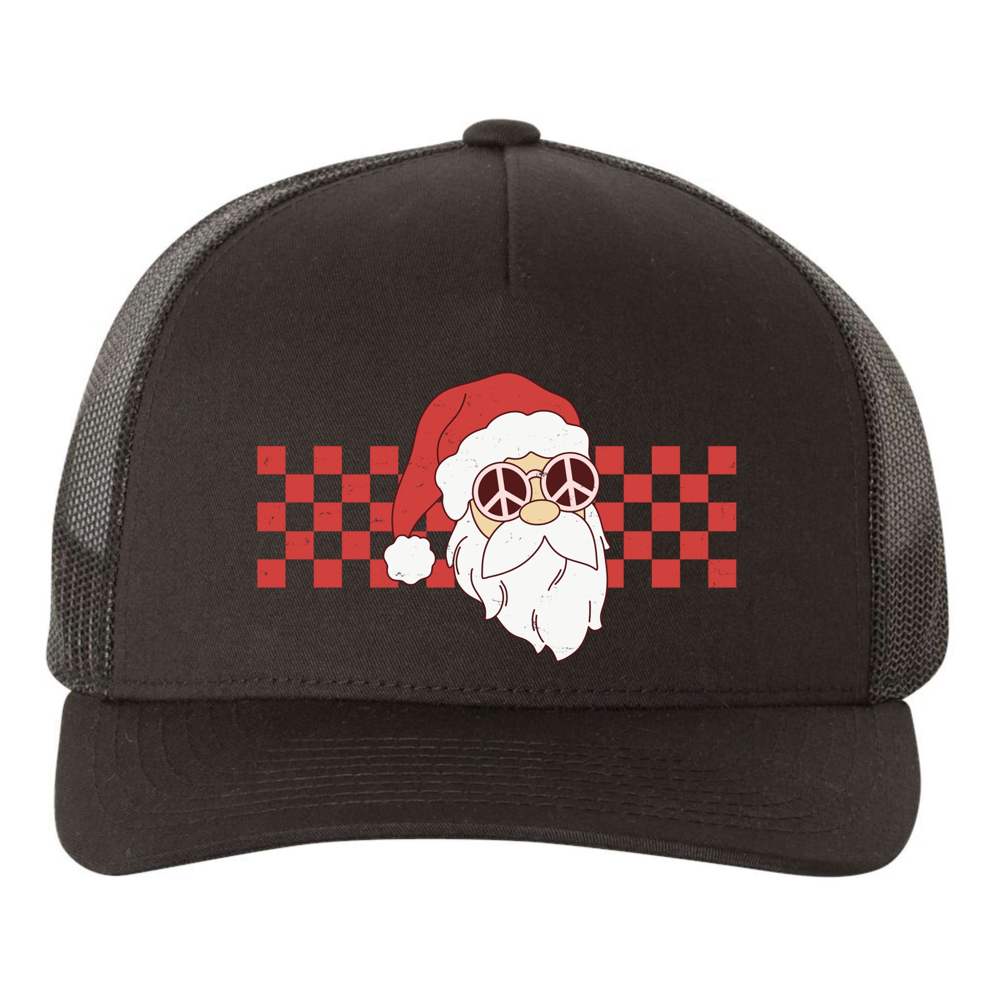Retro Groovy Santa Claus Christmas Yupoong Adult 5-Panel Trucker Hat