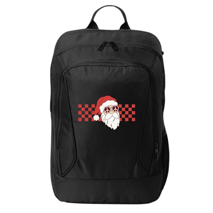 Retro Groovy Santa Claus Christmas City Backpack
