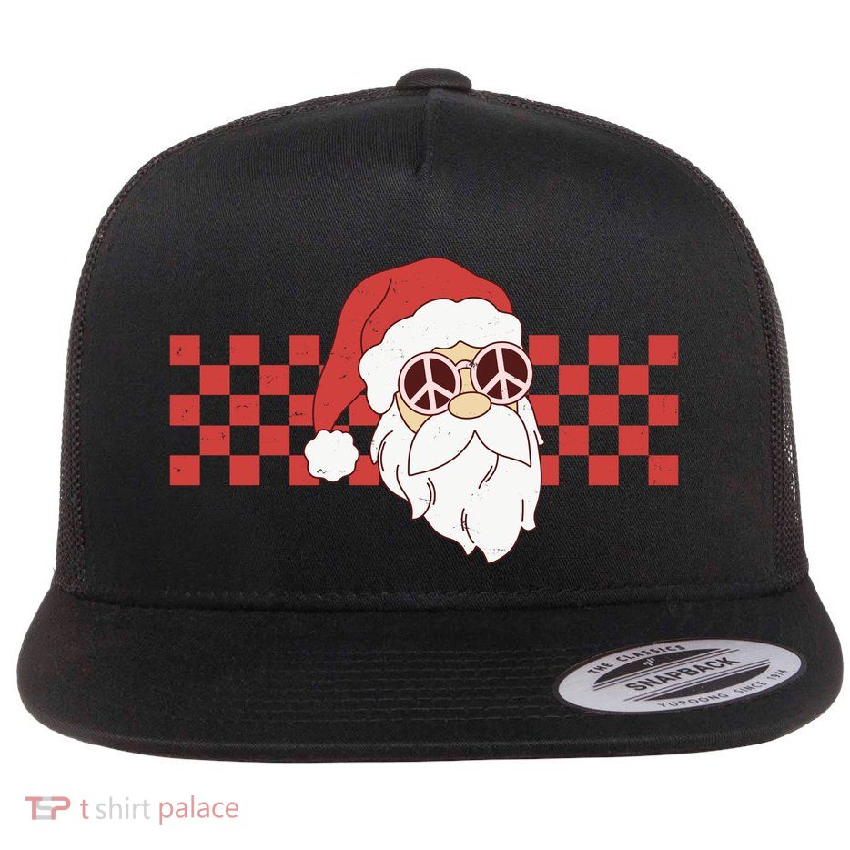 Retro Groovy Santa Claus Christmas Flatbill Hat