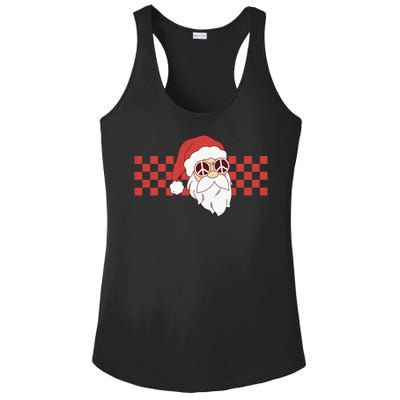 Retro Groovy Santa Claus Christmas Ladies PosiCharge Competitor Racerback Tank