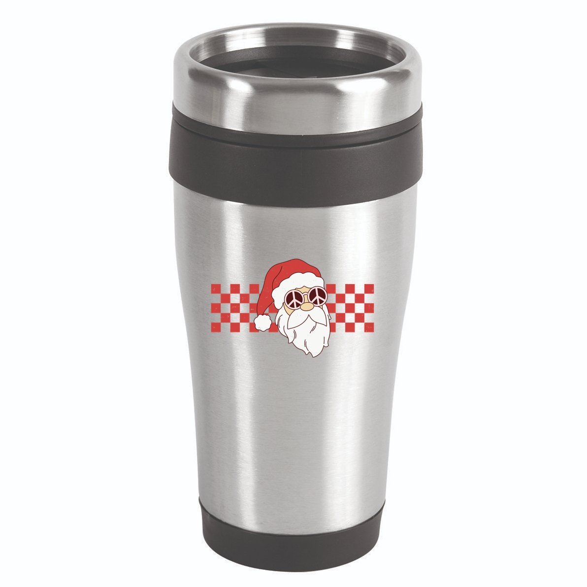 Retro Groovy Santa Claus Christmas 16oz Travel Tumbler
