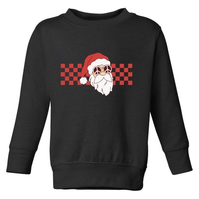 Retro Groovy Santa Claus Christmas Toddler Sweatshirt