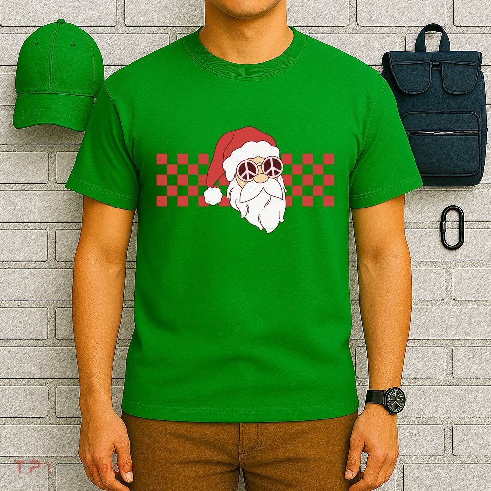 Retro Groovy Santa Claus Christmas T-Shirt