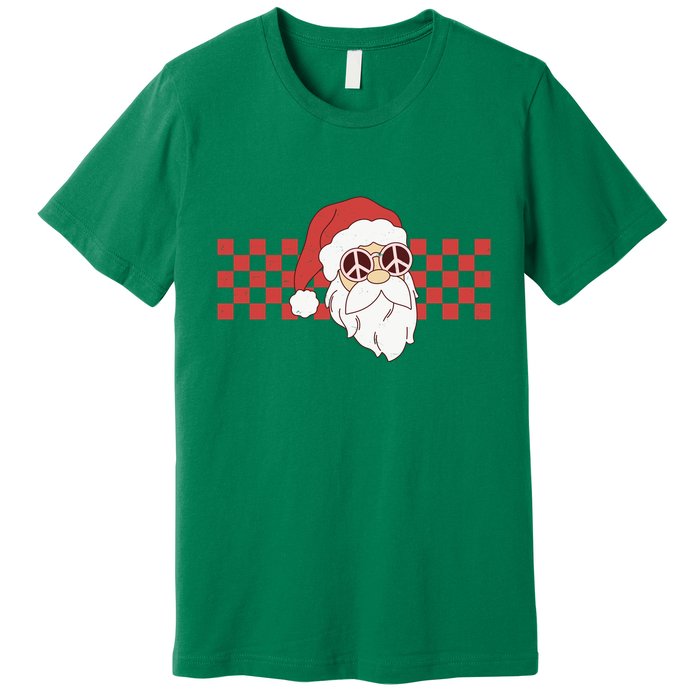 Retro Groovy Santa Claus Christmas Premium T-Shirt