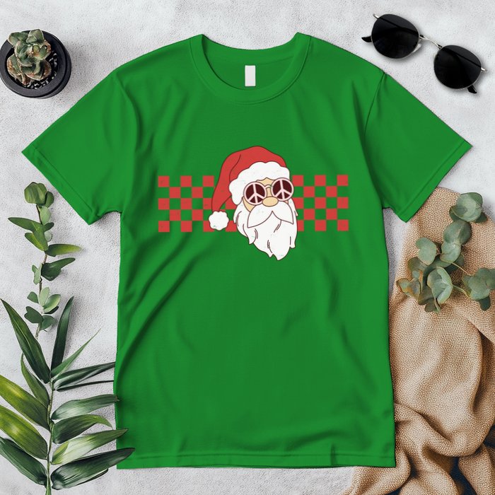 Retro Groovy Santa Claus Christmas Premium T-Shirt