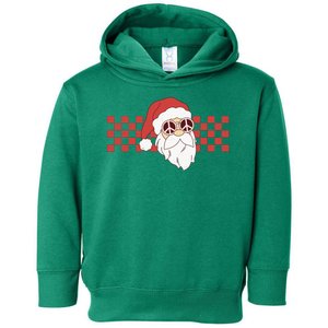 Retro Groovy Santa Claus Christmas Toddler Hoodie