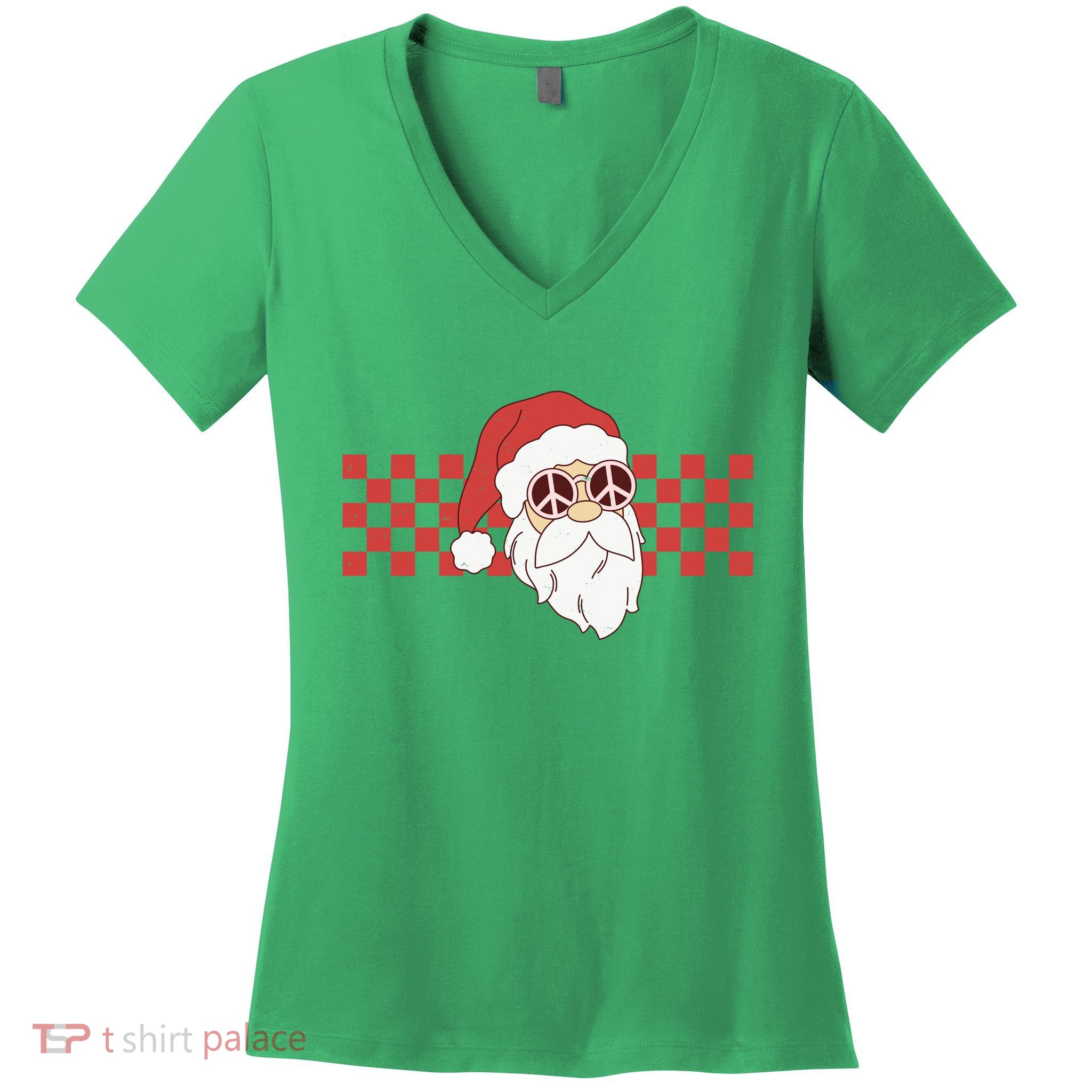 Retro Groovy Santa Claus Christmas Women's V-Neck T-Shirt