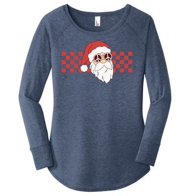 Retro Groovy Santa Claus Christmas Women's Perfect Tri Tunic Long Sleeve Shirt