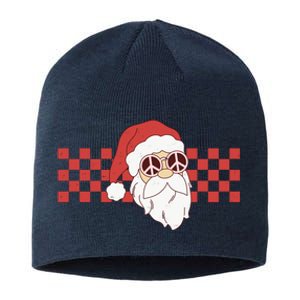 Retro Groovy Santa Claus Christmas Sustainable Beanie