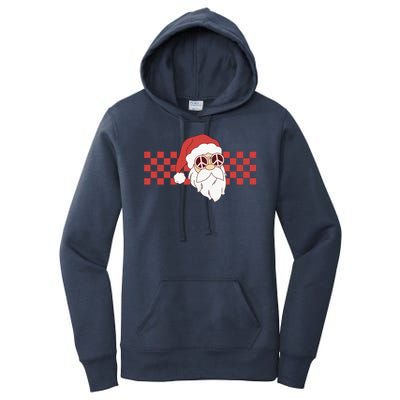 Retro Groovy Santa Claus Christmas Women's Pullover Hoodie