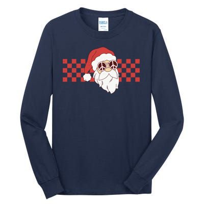 Retro Groovy Santa Claus Christmas Tall Long Sleeve T-Shirt