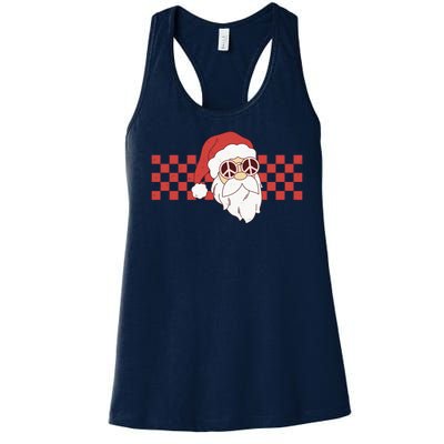 Retro Groovy Santa Claus Christmas Women's Racerback Tank