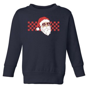 Retro Groovy Santa Claus Christmas Toddler Sweatshirt