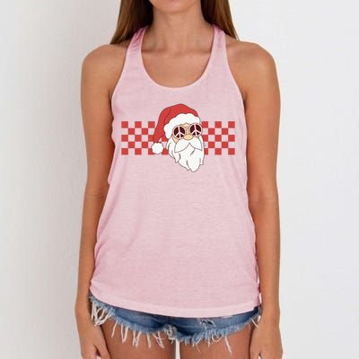 Retro Groovy Santa Claus Christmas Women's Knotted Racerback Tank