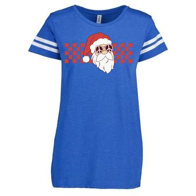 Retro Groovy Santa Claus Christmas Enza Ladies Jersey Football T-Shirt