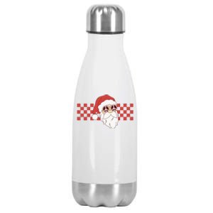 Retro Groovy Santa Claus Christmas Stainless Steel Insulated Water Bottle