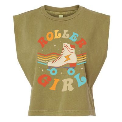 Roller Girl Skater Skating Retro Vintage 70s 80s Skates Garment-Dyed Women's Muscle Tee