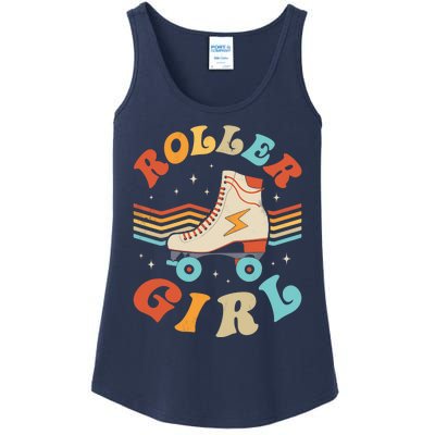 Roller Girl Skater Skating Retro Vintage 70s 80s Skates Ladies Essential Tank