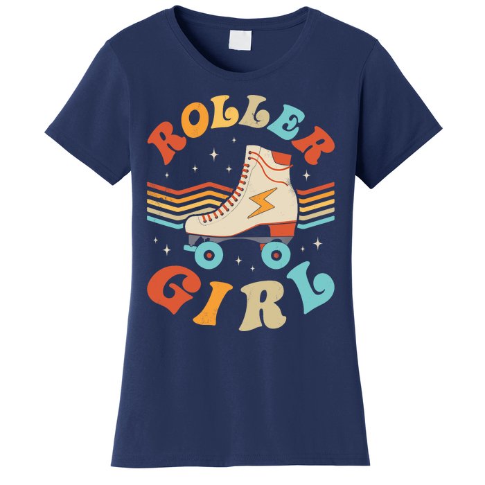 Roller Girl Skater Skating Retro Vintage 70s 80s Skates Women's T-Shirt