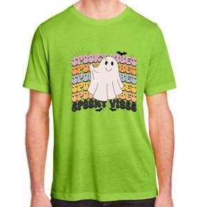 Retro Groovy Spooky Vibes Boo Ghost Halloween Costume Cool Gift Adult ChromaSoft Performance T-Shirt