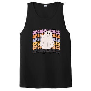 Retro Groovy Spooky Vibes Boo Ghost Halloween Costume Cool Gift PosiCharge Competitor Tank