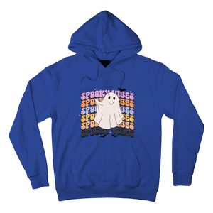 Retro Groovy Spooky Vibes Boo Ghost Halloween Costume Cool Gift Hoodie