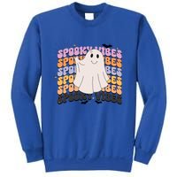 Retro Groovy Spooky Vibes Boo Ghost Halloween Costume Cool Gift Sweatshirt